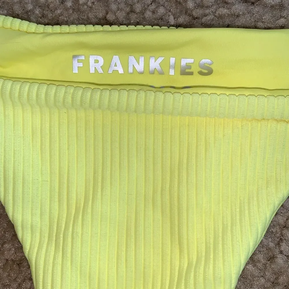 FRANKIES Neon Yellow Bikini Bottoms Size M